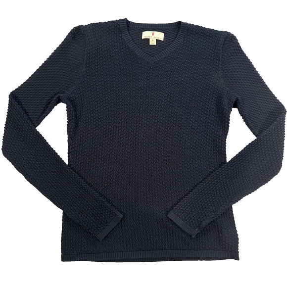 Sport Haley V-Neck Sweater Pullover Women's Medium Loose Knit Long Sleeve Navy - Picture 1 of 5